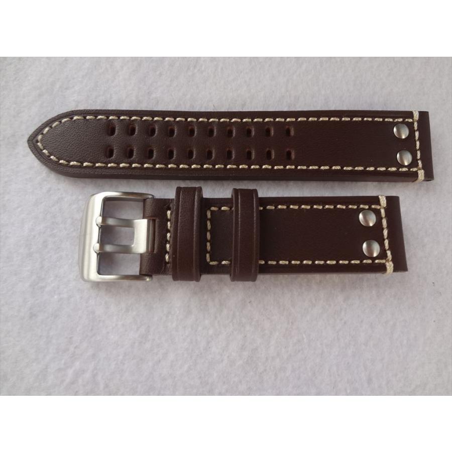 腕時計バンド Luminox用 22mm 茶色 本革 レザーベルト 茶 ブラウン