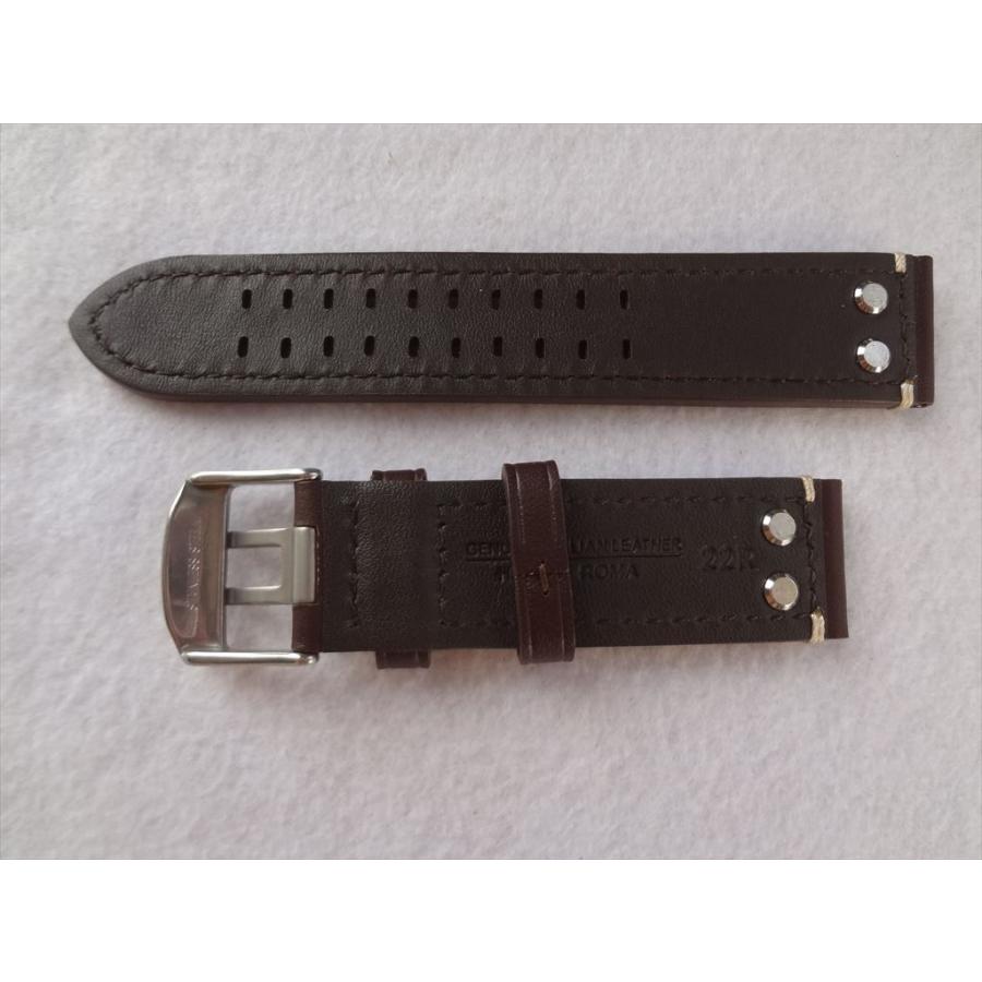 腕時計バンド Luminox用 22mm 茶色 本革 レザーベルト 茶 ブラウン
