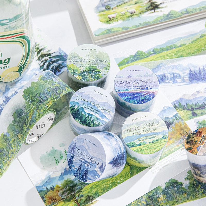 コラージュ 素材 マスキングテープ マステ 風景 背景 景色 ラベンダー