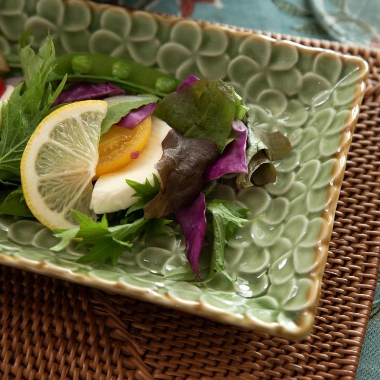 平皿 角皿 陶器 長方形 約25.7×12.1cm プレート 食器 和食器