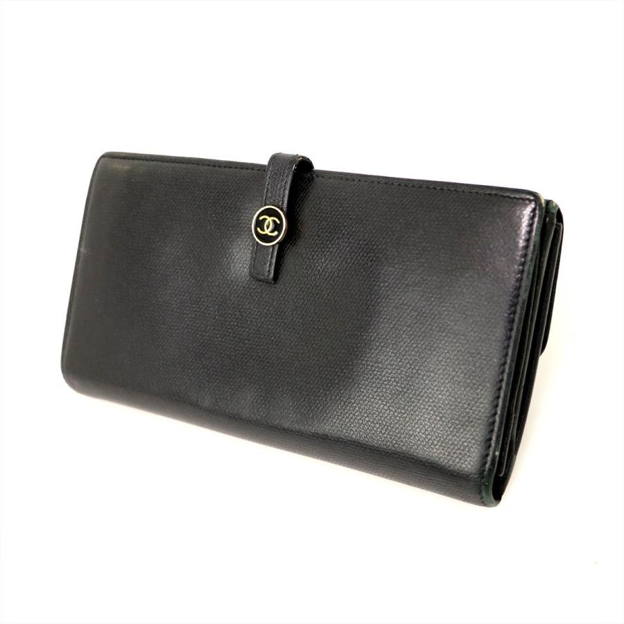 CHANEL ブラックレザー 長財布 シャネル CHANEL ブラック レザー ココ