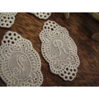 アンティーク 復刻版 イニシャル レースワッペン : 手芸のfairylace