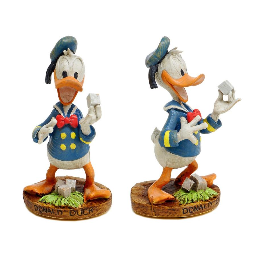ドナルド&ヒューイ、デューイ、ルーイ フィギュア 2点セット Tin缶入り