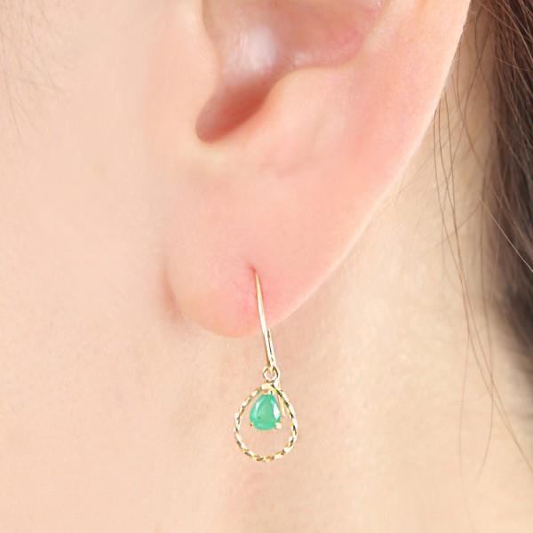 agete フック ピアス エメラルドチャーム付き アガットagete☆ピアスと