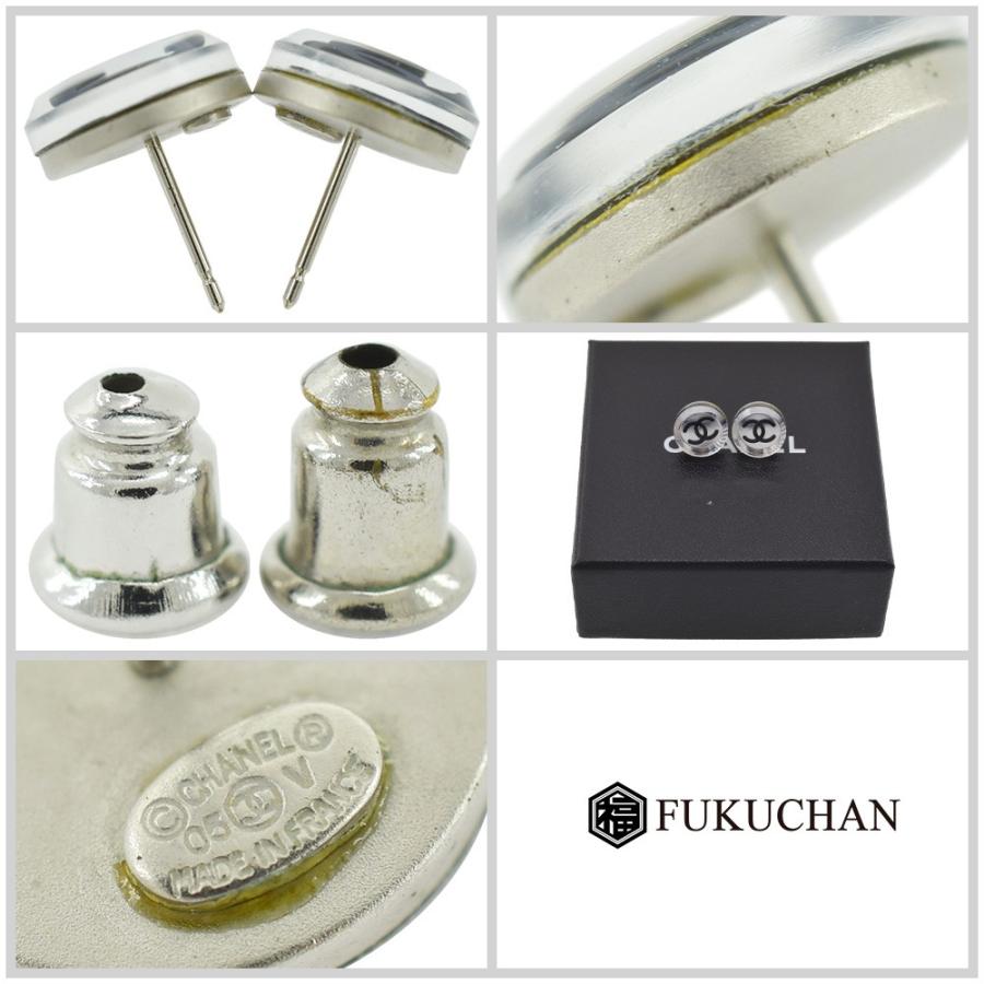 CHANEL（シャネル） ココマーク クリア ピアス 05V シルバー×クリア