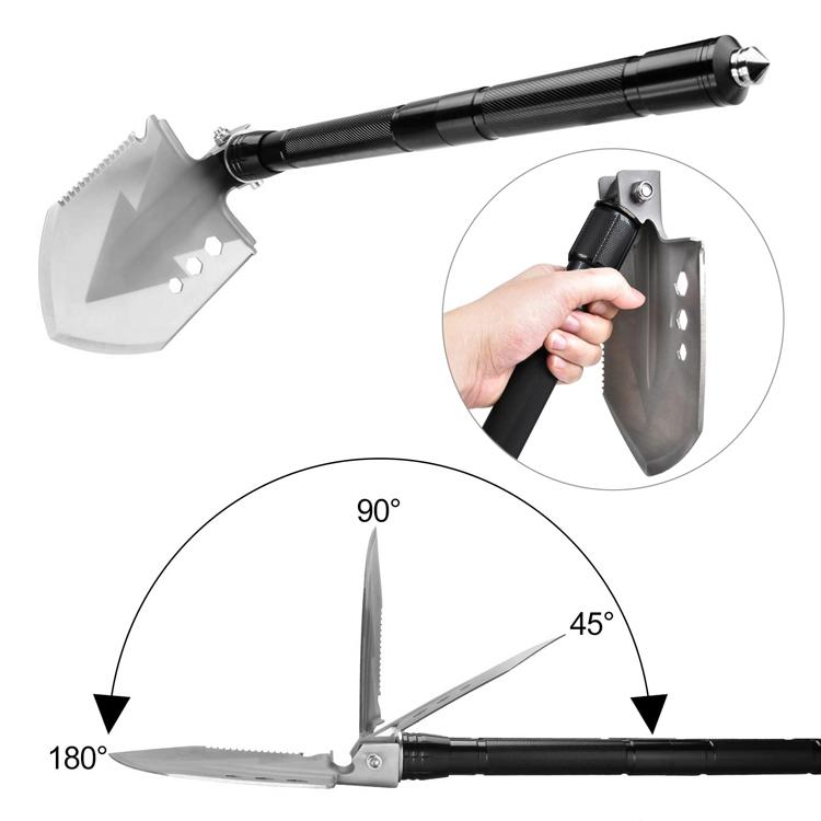 多機能シャベル 組立式 折畳スコップ 組立長さ76cm 鍬/斧/鋸/ナイフ