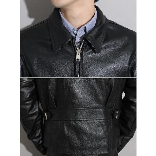 フリーダムレザー 本革 シングル ライダースジャケット メンズ レザー