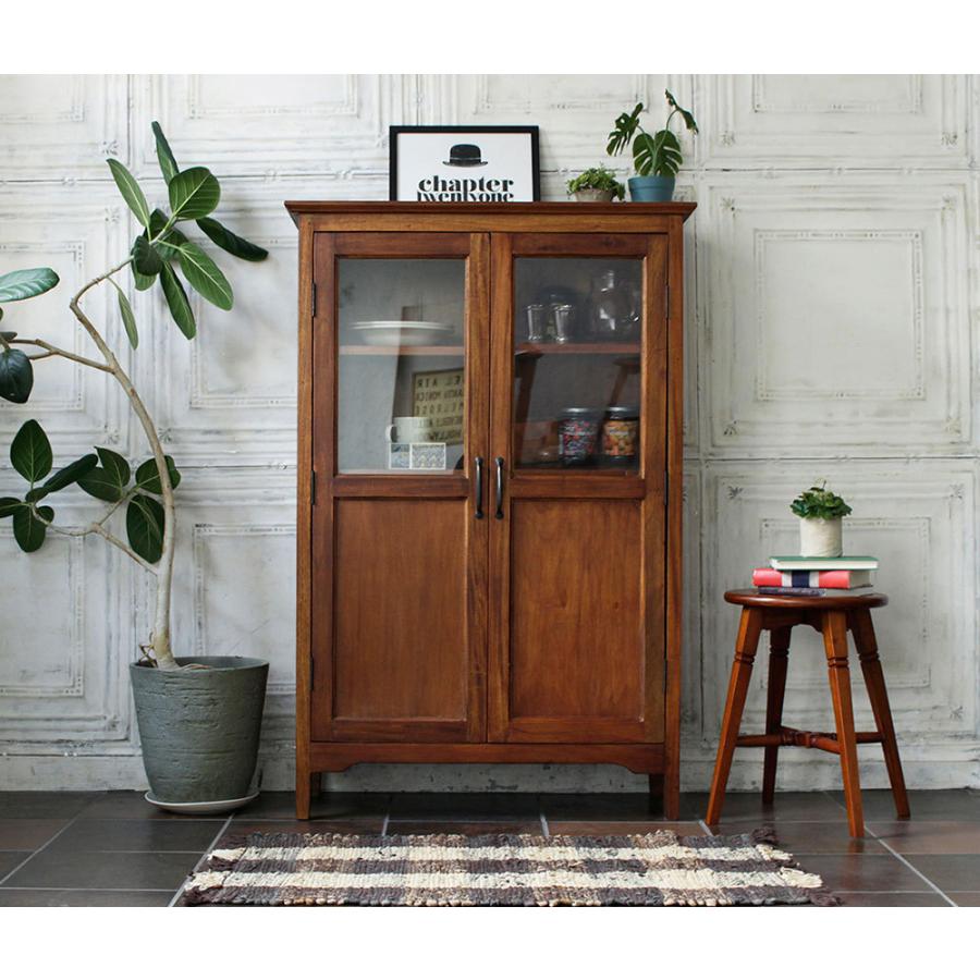 ICHIBA（市場） キャビネット 棚 天然木 マホガニー アンティーク風