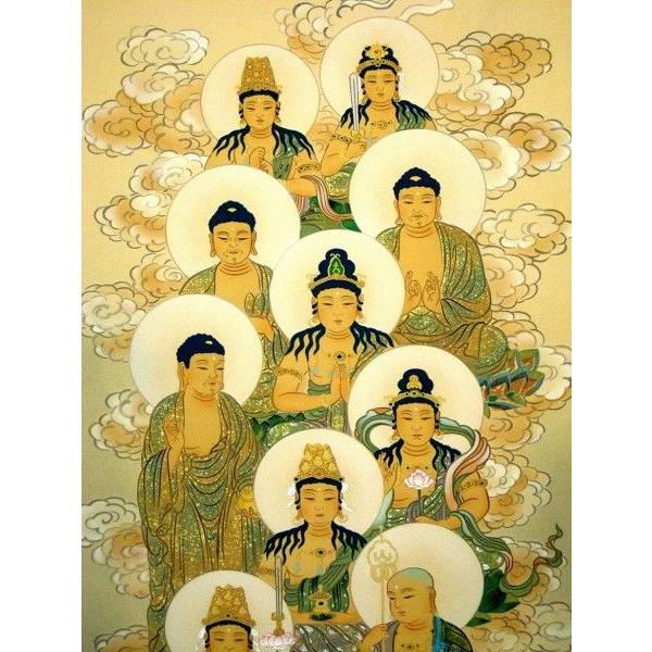 掛軸 十三佛 臥龍作 全宗派 木箱入り 掛軸 十三佛 臥龍作 全宗派 木