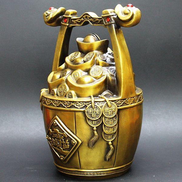 銅器 八宝缶 招財 聚宝缶 鎮宅 辟邪 開運 風水 置物 工芸品