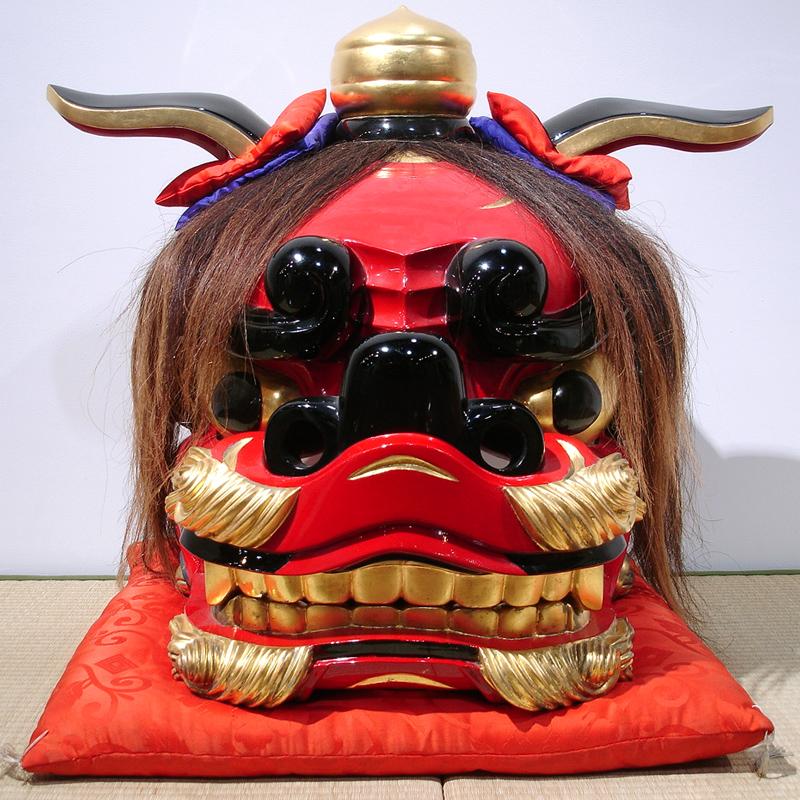 希少】獅子舞獅子頭金箔木彫魔除け金彩古美術木製 木彫 お祭り