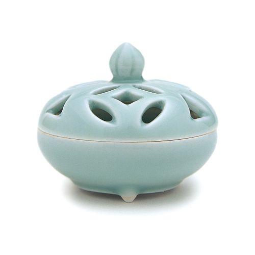 香炉 「青磁七宝 豆 有田焼」 : 線香・お香の日本香堂香ぎゃらりぃ