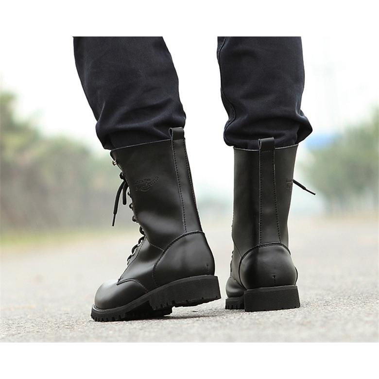 ブーツ メンズ ミドルブーツ 男子 ミリタリーブーツ 編み上げ