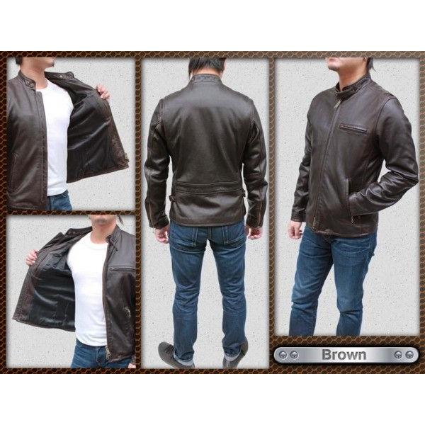 AVIREX メンズ シングルライダース レザージャケット 本革