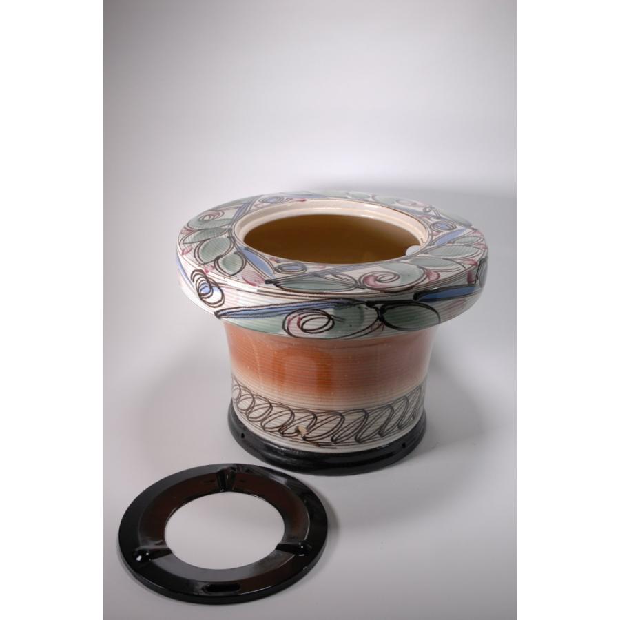 絵付練炭火鉢 15号 本体のみ（信楽焼・陶器・暖房・火鉢・ひばち・YHB