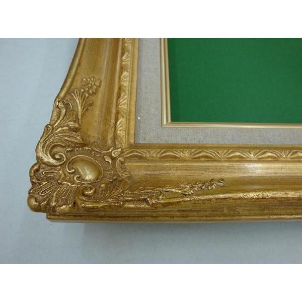 I*I様 F6号 油彩額縁 金装飾 ゴールドフレーム 布カバー付き ガラス I