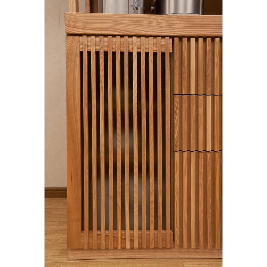 食器棚 収納 引き戸 スライド 完成品 90 ダイニングボード ナチュラル