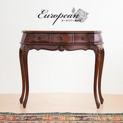 英国風 木製ドレッサー 鏡付 アンティーク 猫脚 デスク テーブル