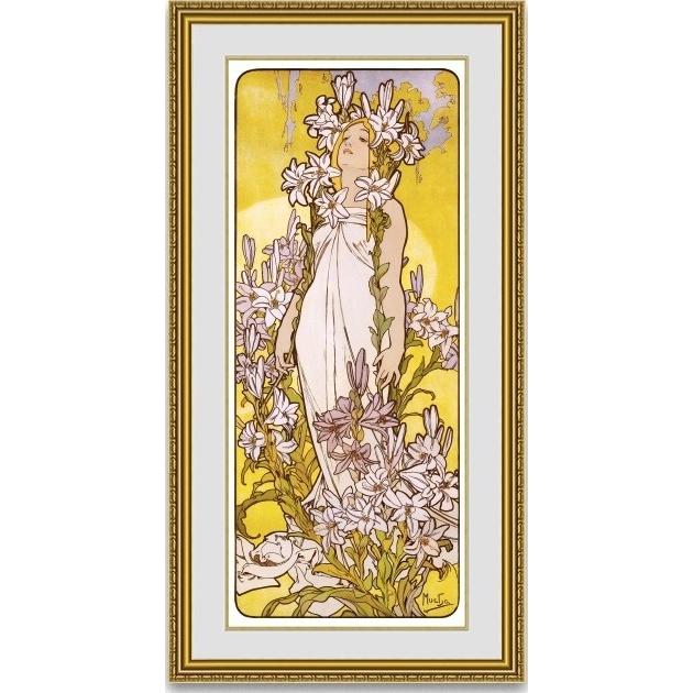 絵画販売 ミュシャ 百合 額縁付き : 絵画販売のアートギャラリー南青山