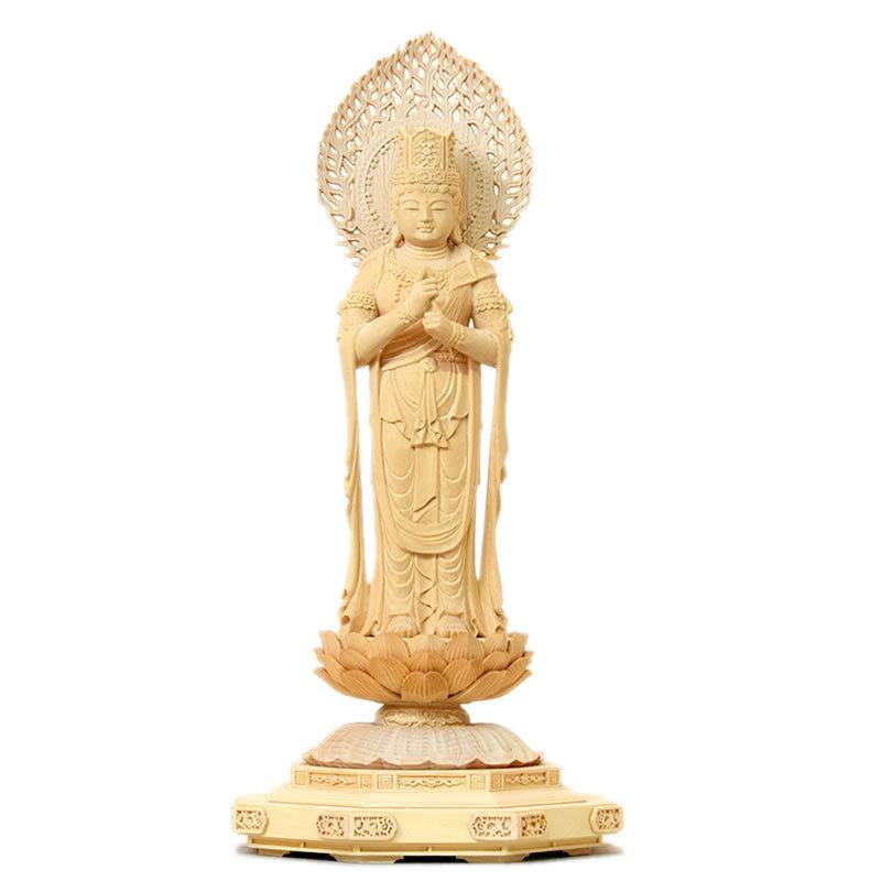 木彫り仏像 【大日如来立像】 桧木（ヒノキ） 立5.0寸 : 海宇工芸館