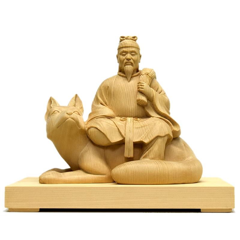 木彫り神像 桧木【稲荷神】 「宇迦之御魂神（うかのみたまかみ