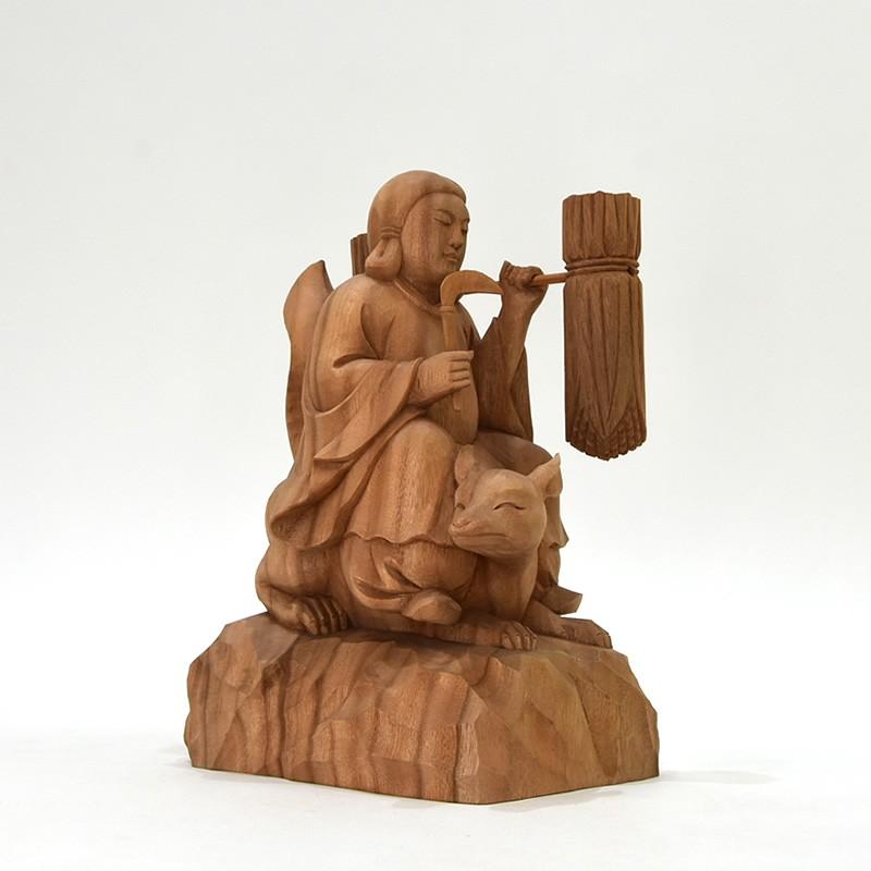 木彫り神像 稲荷大神【最上位経王大菩薩（最上尊）】 楠木（クスノキ