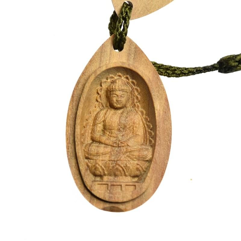 木彫り仏像 ミニ香合仏/懐中仏 【阿弥陀如来】 干支お守り本尊・戌年