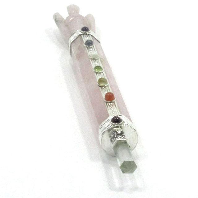 エンジェルワンド チャクラ ヒーリングワンド ローズクォーツ 長さ約