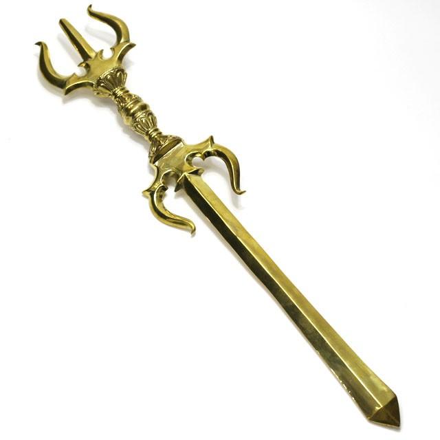 密教法具 新 三鈷剣 利剣 文殊剣 カドゥガ 特大 約46cm 仏具 不動