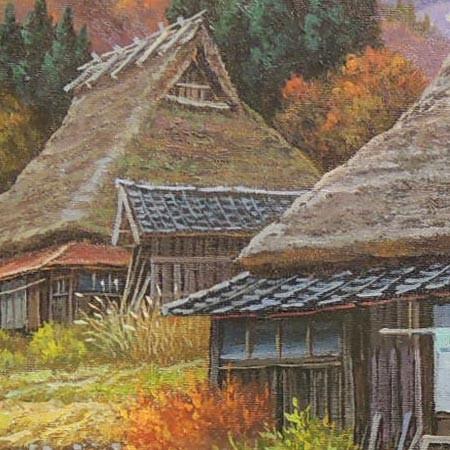 絵画 油絵 京都美山 （猿渡一根） 【海・山】【肉筆】【油絵】【日本の