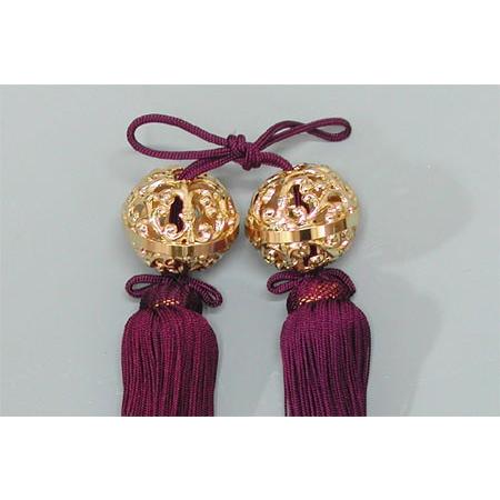 和風インテリア海外のお土産に約70年物高級桐箱入り掛け軸金属製軸先