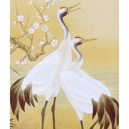 掛け軸 松竹梅鶴亀 (浅野寿峰) 【掛軸】【一間床・半間床】【松竹梅鶴