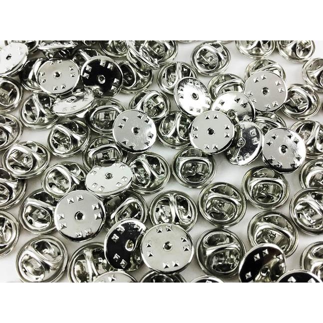 蝶 タック シルバー 100個 キャッチ 付き ピンズ タックピン