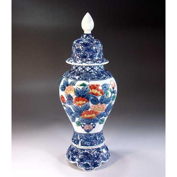 有田 伊万里 武士と馬の絵柄の陶器壺 有田 伊万里 武士と馬の絵柄の陶器壺