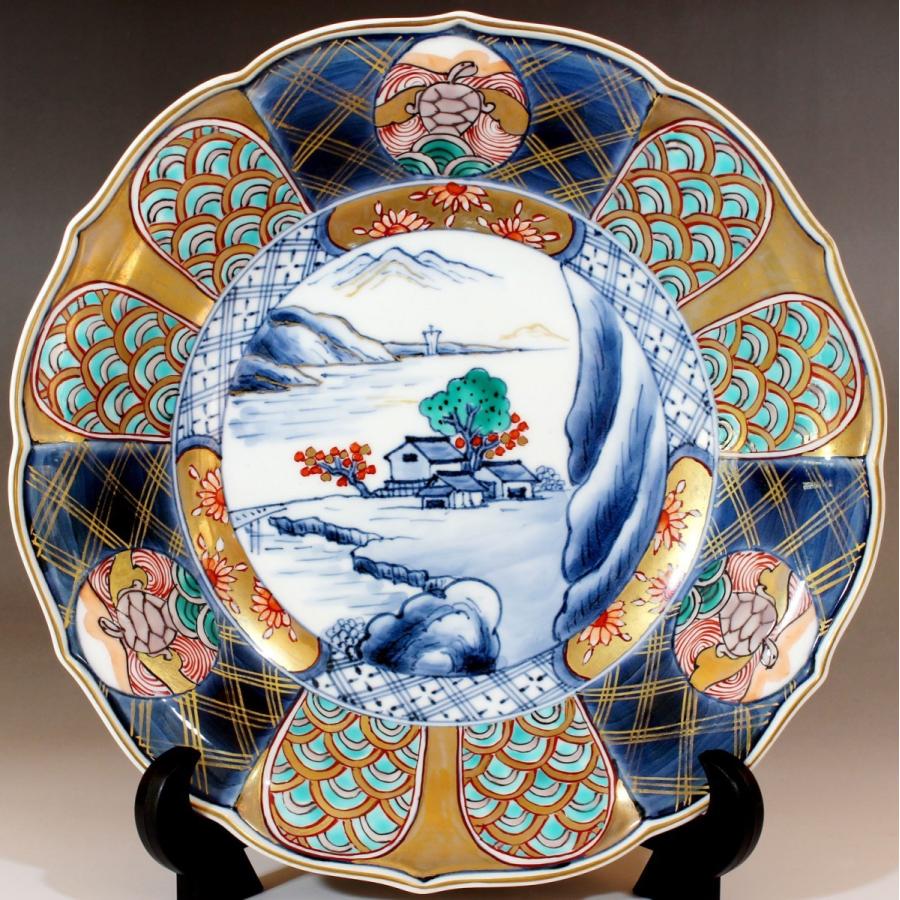 金襴手古伊万里様式飾り皿｜有田焼 陶芸作家 藤井錦彩作 : 有田焼 藤井