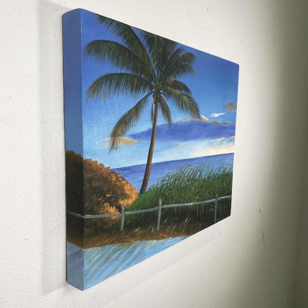 絵画バリ島ヤシの木とハンモック No.0508