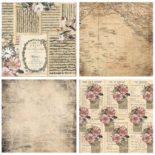 スクラップブッキング ペーパー 中性紙 アシッドフリー 6×6インチ 素材