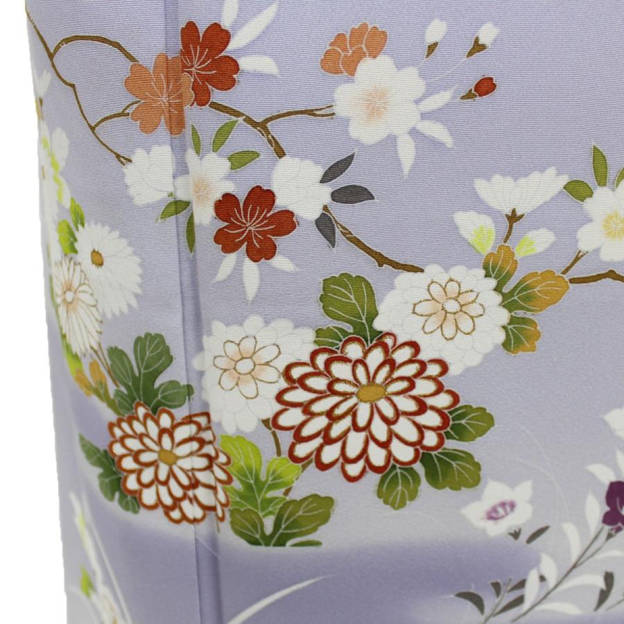 着物 レンタル 訪問着 正絹 フルセット 藤色 紫 おしゃれ 上品 大人っ