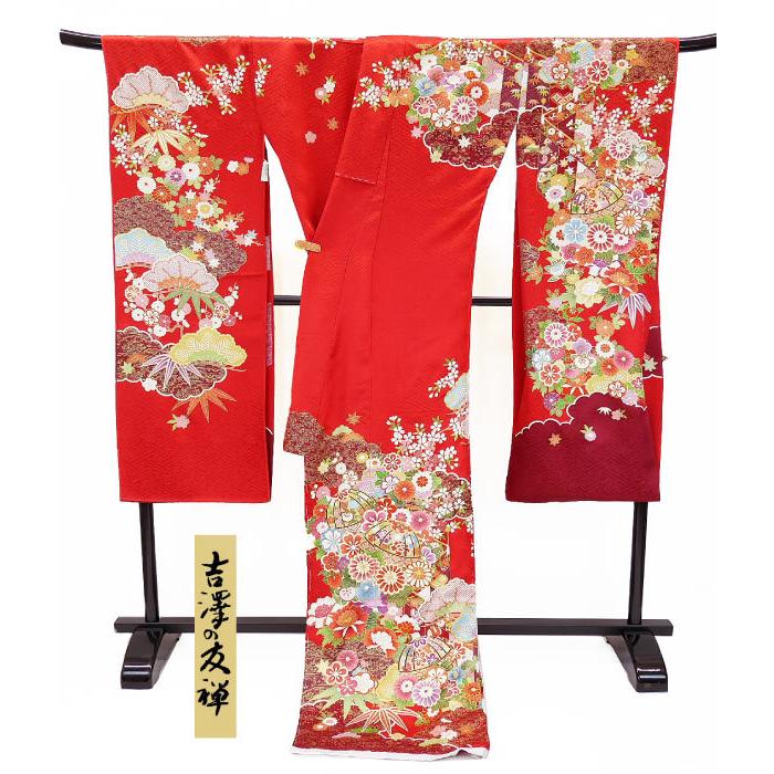 セール 仕立て付き 振袖 吉澤友禅 手描き 友禅 吾妻徳穂 正絹 成人式
