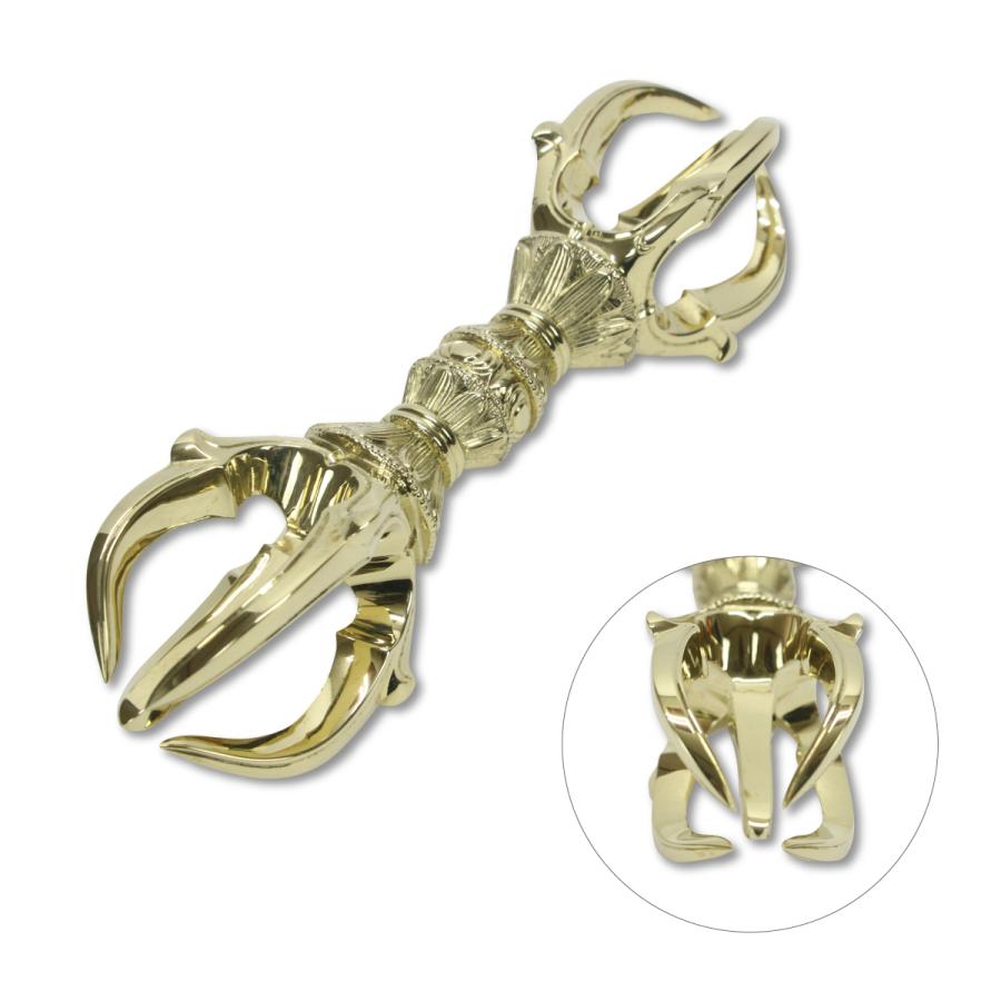 修縁堂】真言宗 法器 真鍮製 鬼面独鈷金剛鈴 修縁堂】真言宗