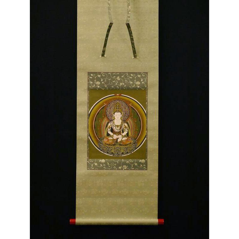 江戸(倉庫)稀少 古い 仏画 明王像 肉筆掛け軸 時代 仏教美術 仏教版画