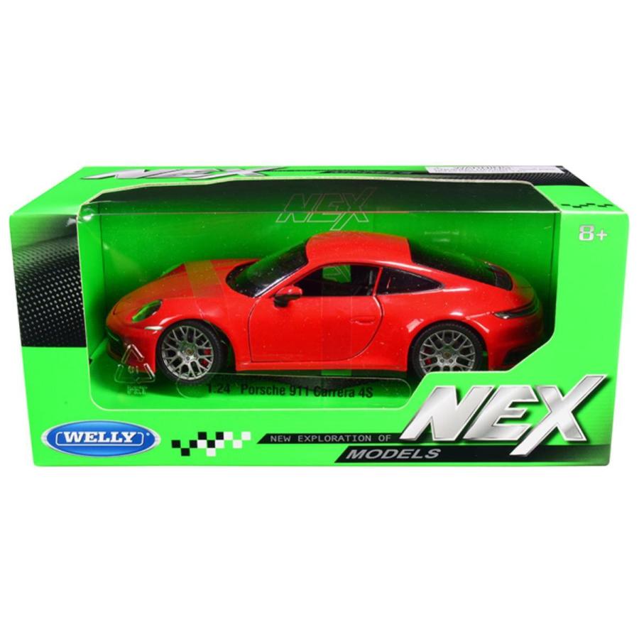 ミニカー 1/24 WELLY ポルシェ 911 カレラ 4S 赤 Porsche 911 Carrera