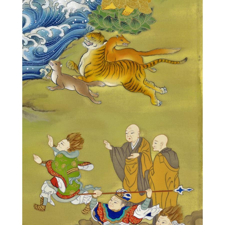 中国 古仏画 ニ河白尊之圖 絹本肉筆 掛軸 送料込み250716 中国 古仏画