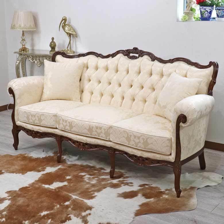 送料込み！】【たのメル便】【訳あり】アンティーク風 猫脚ソファー