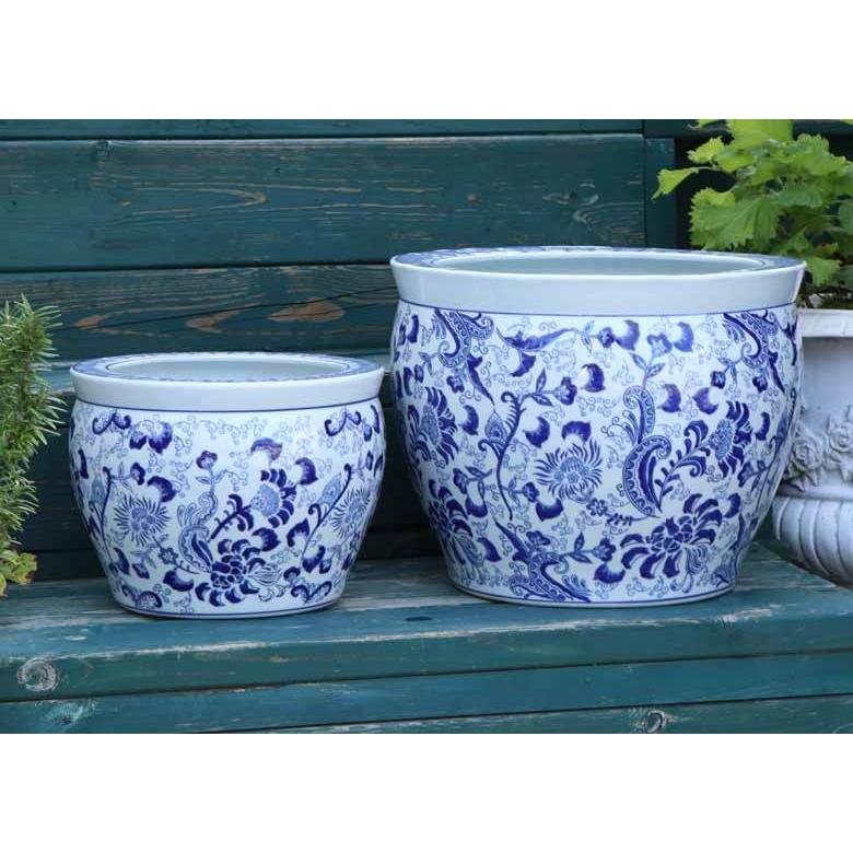 水鉢 大型 10号 ヒマワリ白 火鉢 鉢カバー プランターカバー