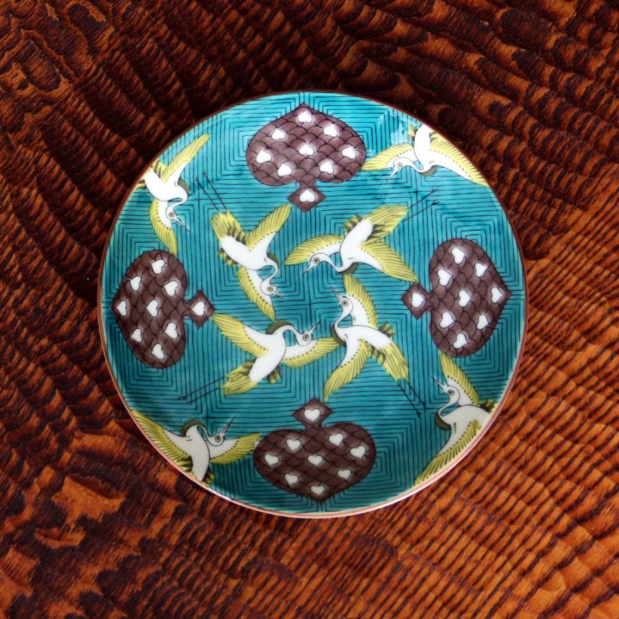 九谷焼 青郊窯5号皿 古九谷青手鶴かるた文MC-502 : 北山堂 - 通販