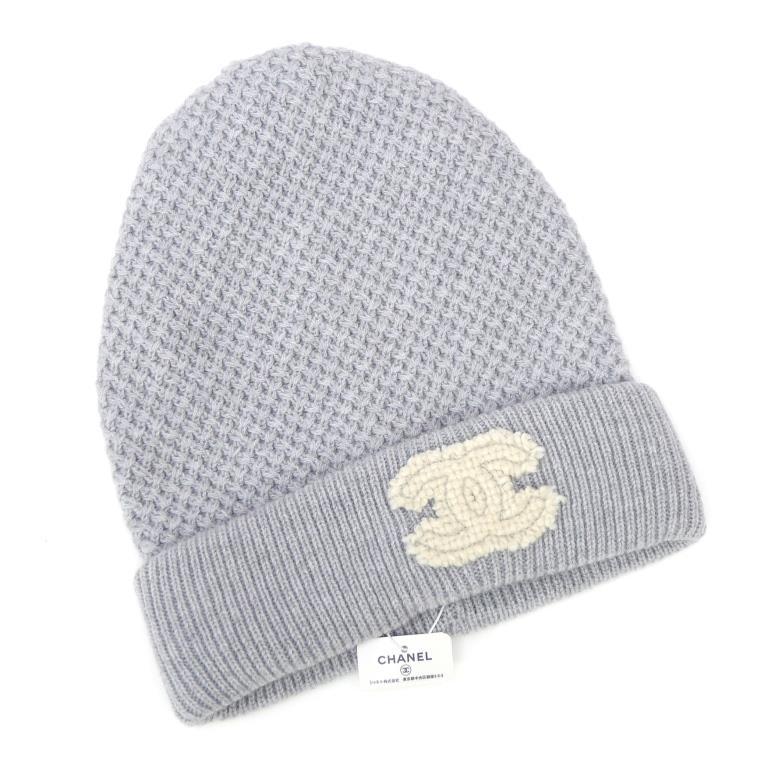 CHANEL（シャネル） ニット帽 ココマーク グレー カシミヤ(69624