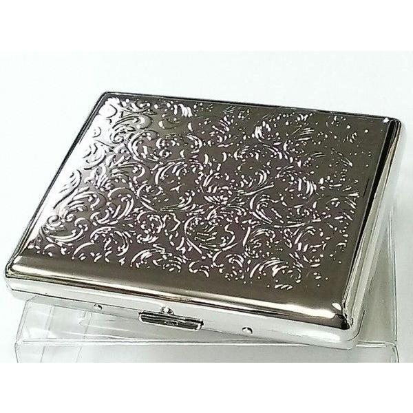 シガレットケース ロング レディース 20本 シルバーアラベスク タバコ