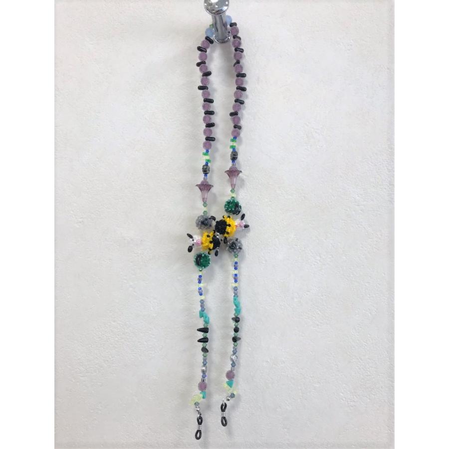 アルベロベロ 眼鏡ホルダースイーツモチーフ ビーズネックレス