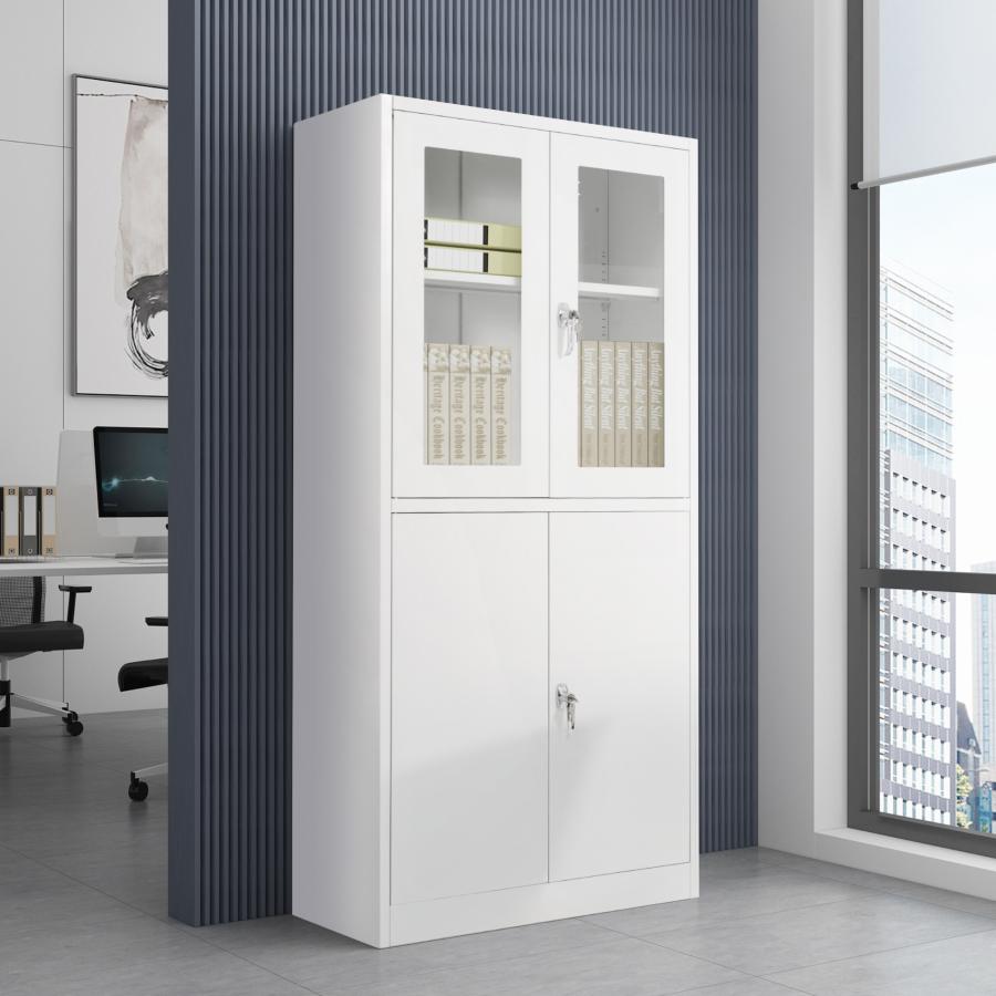 スチール書庫 両開き書庫 書類保管庫 高さ180cm 保管庫 収納 オフィス